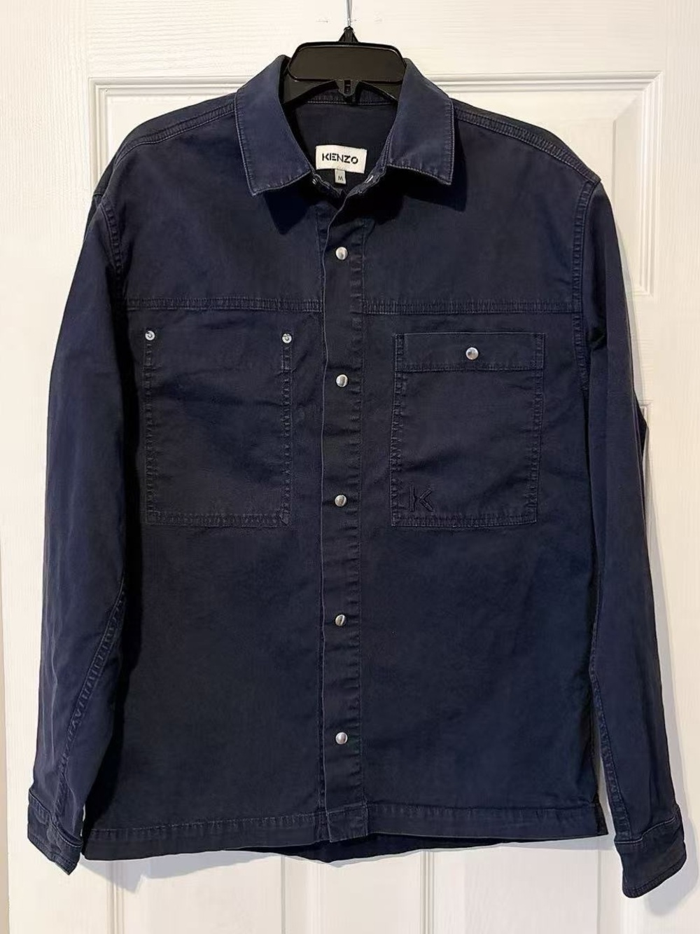 Kenzo Men's Cotton Button Down Shirt Blue Medium Like New